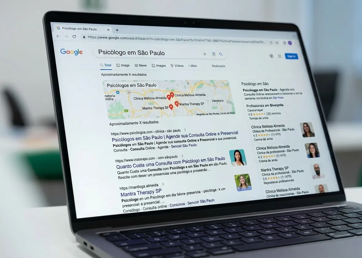 Exemplo de site alcançando novos pacientes no Google